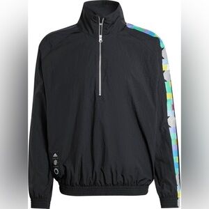 Men's adidas Black Peter Saville x Manchester United Half-Zip Pullover Jacket